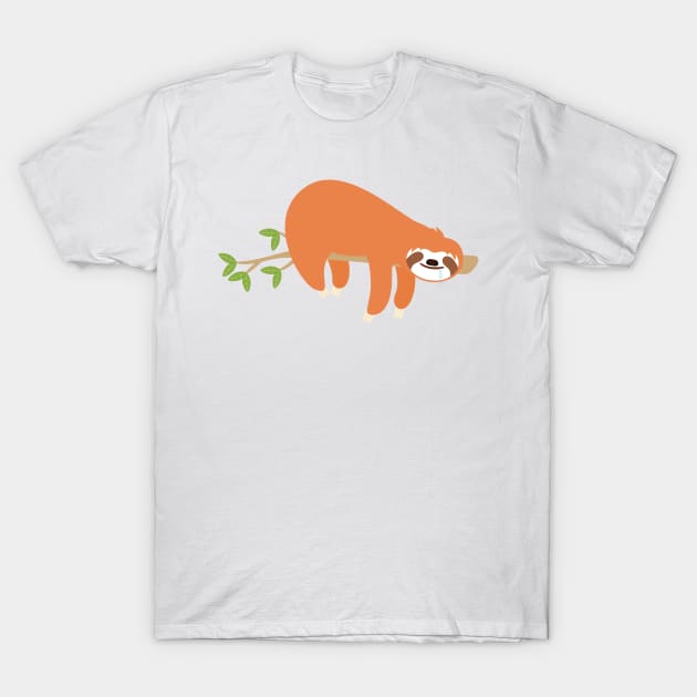 Sleeping Sloth T-Shirt by LulululuPainting